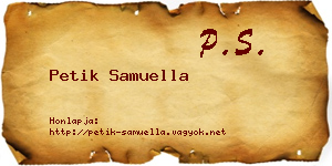 Petik Samuella névjegykártya